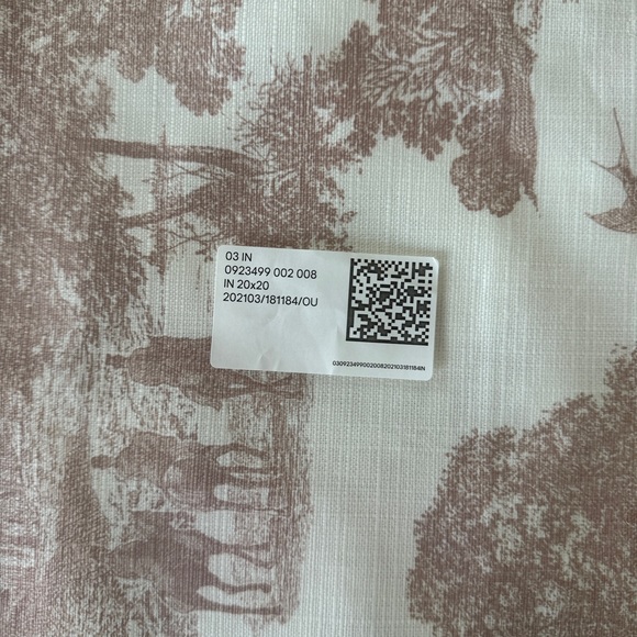 H&M Pink/Rose Toile Print Pillow Cover - Picture 5 of 5
